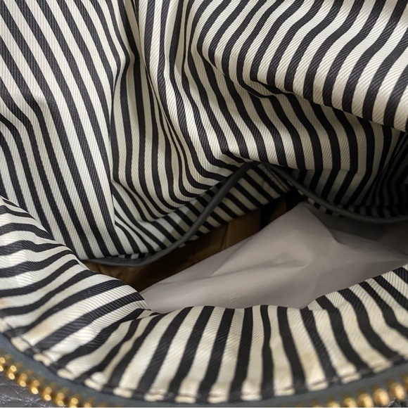 Kate Spade Womens Cobble Hill Leslie Fold Over Gray Leather Handbag/gold detail - Picture 8 of 10